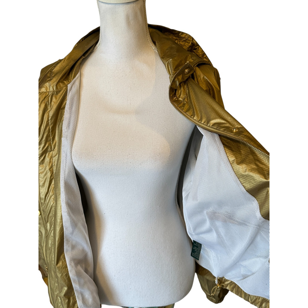 Vintage Women's Lauren Ralph Lauren Windbreaker Jacket Hood XL Gold Metallic - Picture 5 of 16